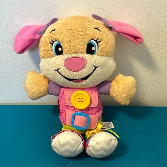 Fisher-Price 2016 Laugh & Learn to Dress Sis Puppy Plush Toy 11.5" Tall - Picture 1 of 3